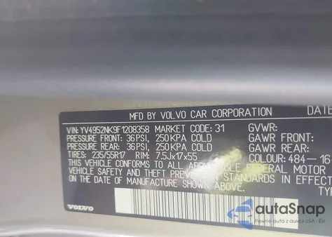 2015 Volvo Xc70 3.2 Premier z USA, uszkodzony, nr VIN YV4952NK9F1208358